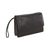 Derek Alexander Leather Deluxe Clutch With Shoulder and Wrist Strap