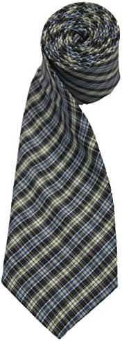 Dark Blue Scotish Mens Silk Tie Set: Necktie+hanky+cufflinks