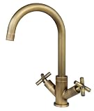 Kitchen & Home Online Shop Ranking 33579. Kitchen Sink Mixer Design Armature Faucet Cross head Antique Brass Sanlingo
