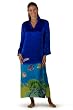 Silk Caftan for Women - 100% Silk, Hand Painted & Hand Dyed (Deep Blue) - An Elegant Gift for Women - Caftan Sleepwear
