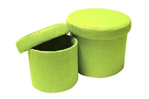 Style Worx Runde Aufbewahrungsbox mit Deckel, Papiergewebe, 2 Stück, Lime