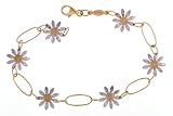 14K Two Tone Gold Daisy Bracelet