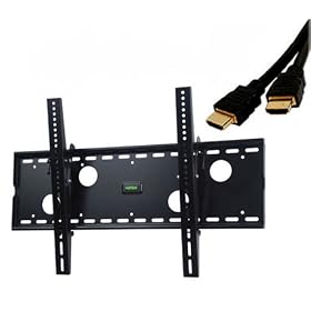 VideoSecu Black Tilt Wall Mount Bracket for Panasonic 42 inch HDTV Plasma/LCD TV with free 7ft HDMI cable B31