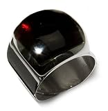 Sterling Silver Cherry Amber Square Adjustable Ring