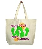 Organic Cotton Shopping Tote Bag - Make Love Not Carbon