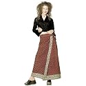 Maroon Print - Long Wrap Ladies Skirt