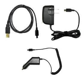 Home Travel Wall Charger + Rapid Cell Phone Car Charger + USB Data Sync Charge Cable for HTC Touch Pro 2 / Tilt 2 / Hero / Imagio / Pure / Touch Diamond 2 / Droid Eris