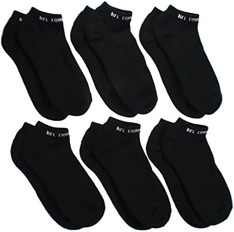 Men's NFL Black Low Cut Ankle Socks Cushioned Arch Support Moisture Wicking Run