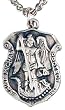 St. Michael Pewter Shield Medal,24" Stainless Steel Chain