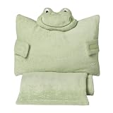NoJo Sage Frog Pillow and Blanket Set