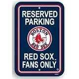 Boston Red Sox Plastic Reserved Parking Sign Reserved Parking: Red Sox Fans Only