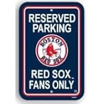 Boston Red Sox Plastic Reserved Parking Sign "Reserved Parking: Red Sox Fans Only"