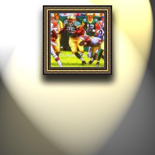 Completely Handpainted American Football Sport Painting, Custom Order FL1675, Oil on Canvas, with Option to Paint Jerry, Brett & Co. from Any Other Favorite Photograph or Picture, Unframed, Size 22'' x 22