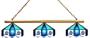 Imperial Utah Jazz Licensed Three Shade Stained Glass Billiard Table Lamp