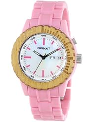 Sprout Womens ST/6503MPPK Luminous Light Pink Corn Resin Bracelet Watch