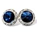 Montana Dark Blue Swarovski 20mm Crystal Center Earrings Fashion Jewelry-- Made In USA