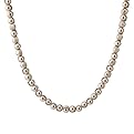 Faux Pearl and Ribbon Necklace - Taupe