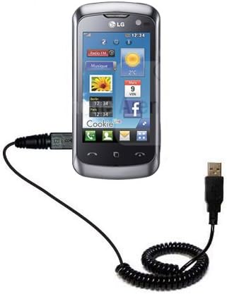 Coiled Power Hot Sync USB Cable for The LG KM570 with Both Data and Charge Features - Uses TipExchange Technology