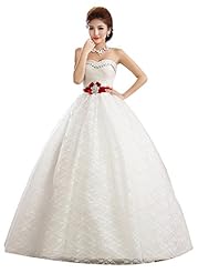 Strapless Satin Floor Length Floral Print Belted Lace Bandage Dress/Wedding Dress 