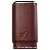 Envoy Leather 3 Cigar Case, Cognac