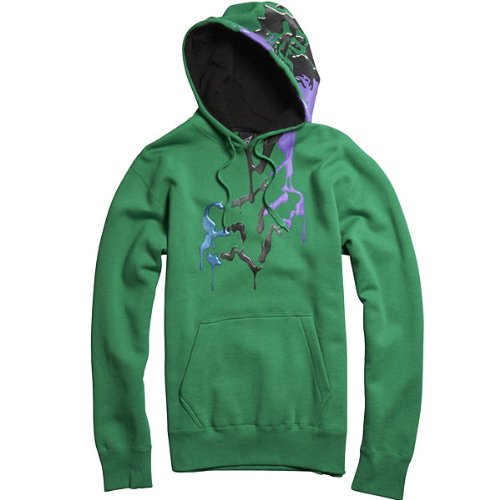 Fox Racing Paint Bucket Men's Hoody Pullover Fleece Fashion Sweatshirt - Color: Green, Size: Small