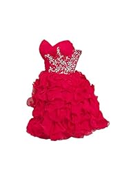 Sweetheart Short Chiffon/Organza  Lace   Ball Gown Homecoming Dress  With Rhinestones