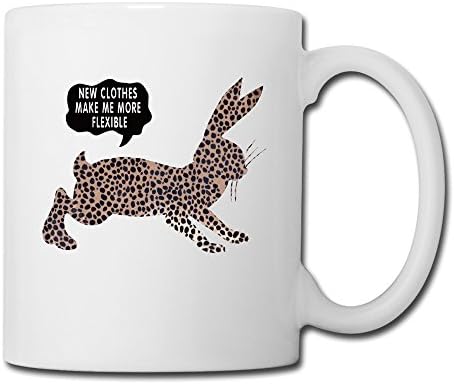 Cool Funny Rabbit Leopard White Ceramic Cup