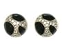Abstract Crystal & Black Round Earrings Fashion Jewelry