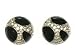 Abstract Crystal & Black Round Earrings Fashion Jewelry