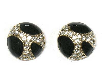 Click here to buy Abstract Crystal & Black Round Earrings Fashion Jewelry.