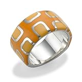 Sterling Silver Yellow and Orange Block Ring