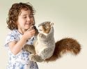 Plush Gray Squirrel Puppet 12"