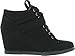 Forever Womens Peggy-51 Hot Fashion Lace Up Wedge Sneakers Casual Shoes
