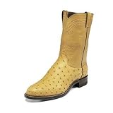 Mens JUSTIN OSTRICH Cowboy Boots Casual Dress CREAM (Size Run 6 - 14 B D E EE) SPR-SUM FAL-WIN by Justin