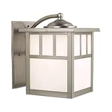 Square Mission - 1 Light Mission Outdoor Lighting Wall Lamp Fixture - Stainless Steel - B3215