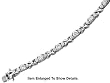 Stunning 3 Stone Alternating Genuine Sterling Silver CZ Tennis Braclet