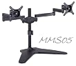 MMS05 Dual Monitor Table Stand: twin LED/LCD Minitor Arm Mount Bracket (2 flat screens side-by-side on 1 Desk)