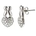 Sterling Silver Cubic Zirconia Pave Heart-Shaped Earrings