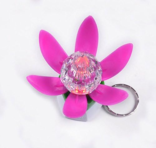 Lotus shape color change LED flash light keychain mini flashlight ( 5 pcs ）