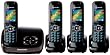 Panasonic KX-TG8524EB DECT Quad Digital Cordless Phone Set with Answer Machine - Black