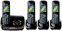 Panasonic KX-TG8524EB DECT Quad Digital Cordless Phone Set with Answer Machine - Black