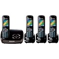 Panasonic KX-TG8524EB DECT Quad Digital Cordless Phone Set with Answer Machine - Black