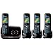 Panasonic KX-TG8524EB DECT Quad Digital Cordless Phone Set with Answer Machine - Black