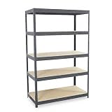 Edsal : Industrial Steel Shelving, 5 Shelves, 48w x 18d x 72h, Gray -:- Sold as 1 EA