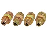 uxcell 4個 1/2 " - 1/4" PT スレッド 水 パイプ 継手 コネクタ ゴールドトーン
