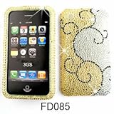 Apple iPhone 3G / 3GS Full Diamond Crystal, Vines on Yellow and White Rhine ....