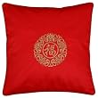 Decorative Handmade Red & Gold Cushion Cover / Pillow Sham - Chinese Fortune & Lotus Flower Symbol