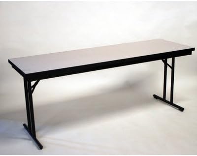 Training Table Frame Finish: Black, Size: 29" H x 30" W x 60" D, Table Top Finish: White Nebula
