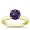 2.00 Carats 8mm Amethyst Gemstone Solitaire Ring in 14K Yellow Gold