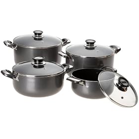 Concord 8 Piece Non-Stick Stock Pots Casserole Cookware Set by Bedroom Sets